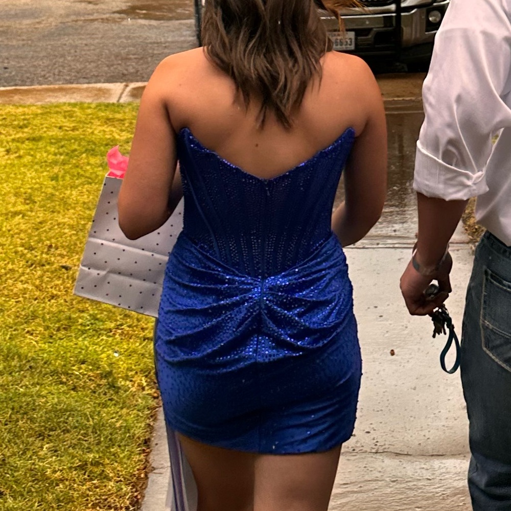 Sherri Hill Blue Homecoming Dress - Picture 4 of 4